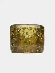 Зеленый кольцо акриловое крупная печатка Поталь DH (размер 18,5)