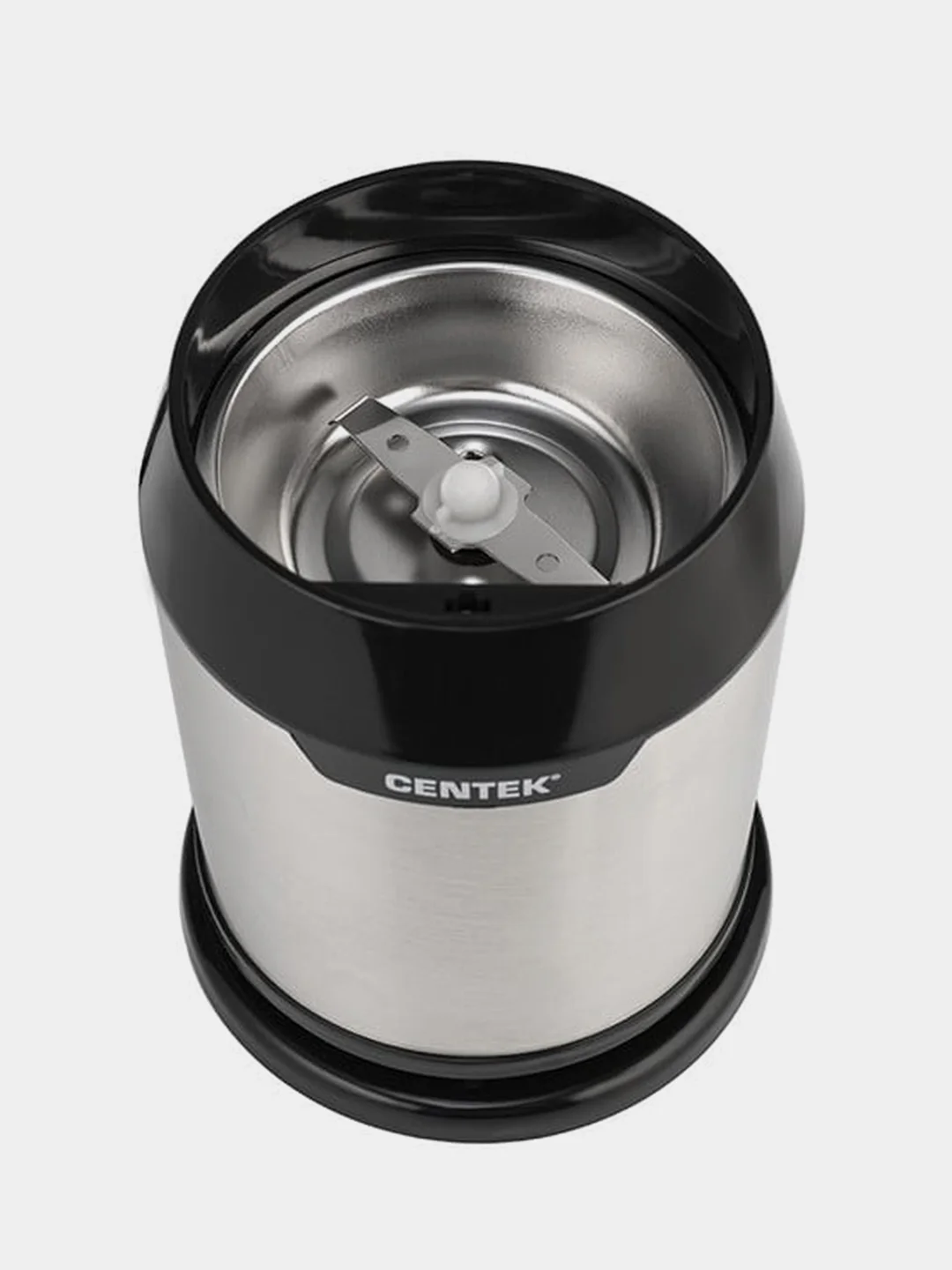 Кофемолка Centek CT-1362, сталь, 200 Вт, 60гр, сталь стакан, сталь чаша, прозрачная крышка
