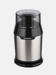 Кофемолка Centek CT-1362, сталь, 200 Вт, 60гр, сталь стакан, сталь чаша, прозрачная крышка