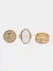 Белый комплект кольца SHEIN, 3 штуки