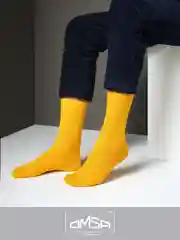 Желтый носки мужские OMSA ECO 401 Colors высокие длинные из хлопка, набор 5 пар