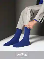 Индиго носки мужские OMSA ECO 401 Colors высокие длинные из хлопка, набор 5 пар