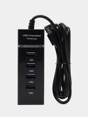 Хаб концентратор USB 3.0 разветвитель (4 порта, кабель 1.2м)