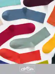 Зелёный хаки носки мужские OMSA ECO 401 Colors высокие длинные из хлопка, набор 5 пар