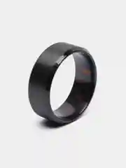 Кольцо из стали черное матовое широкое