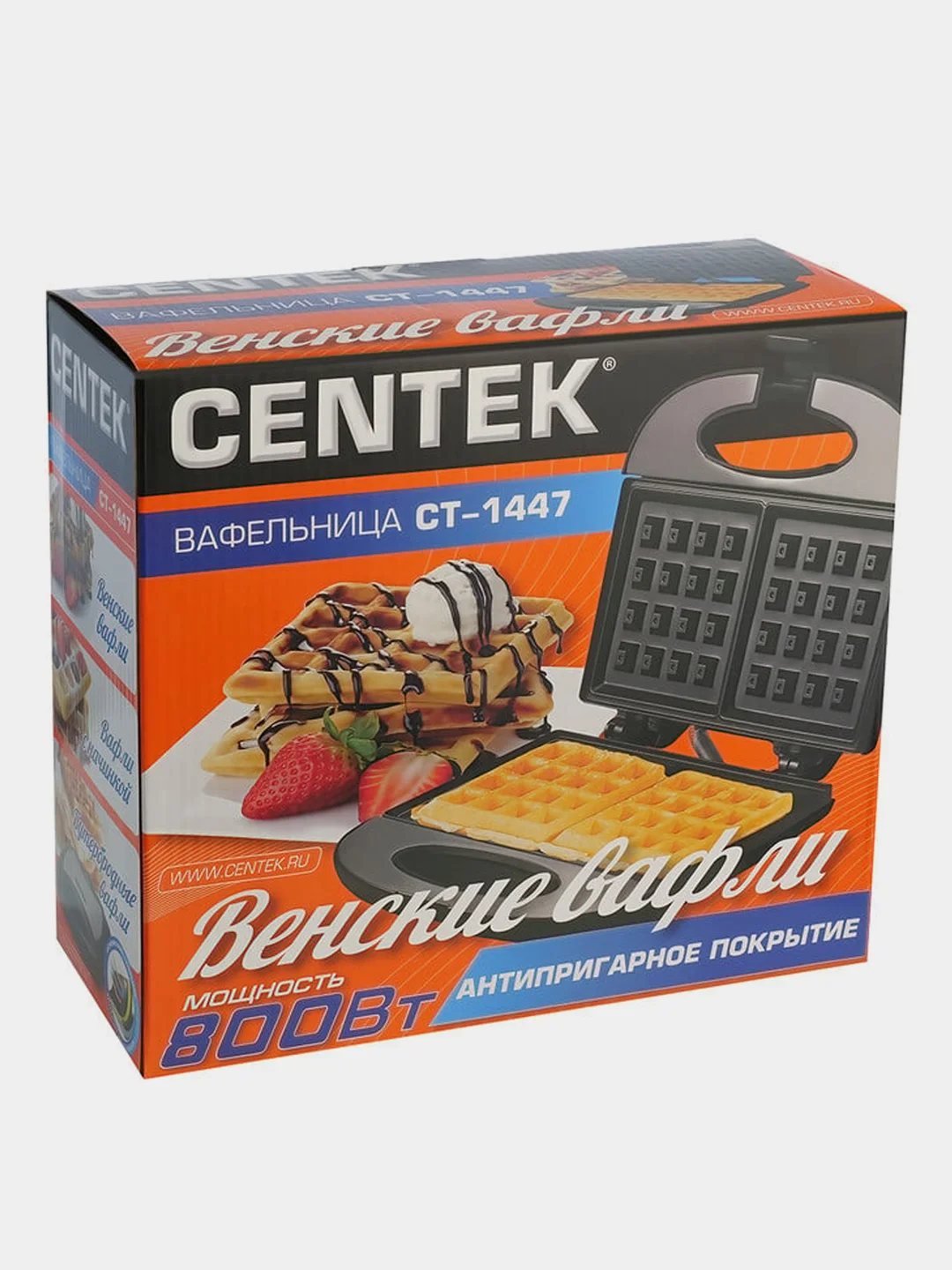 Вафельница Centek CT-1447, 800 Вт, 226х148.5 мм
