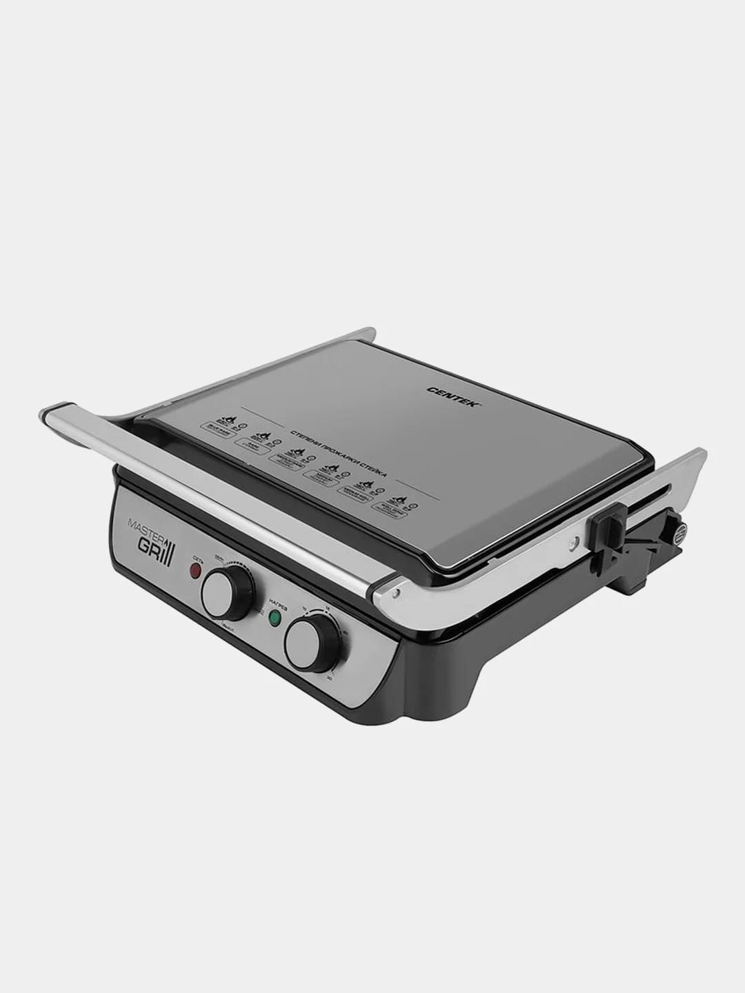 Контактный гриль Centek CT-1466, 2000 Вт, 340x230 мм, раскрытие на 180, таймер