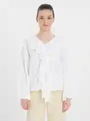 Белый блузка женская с рюшами