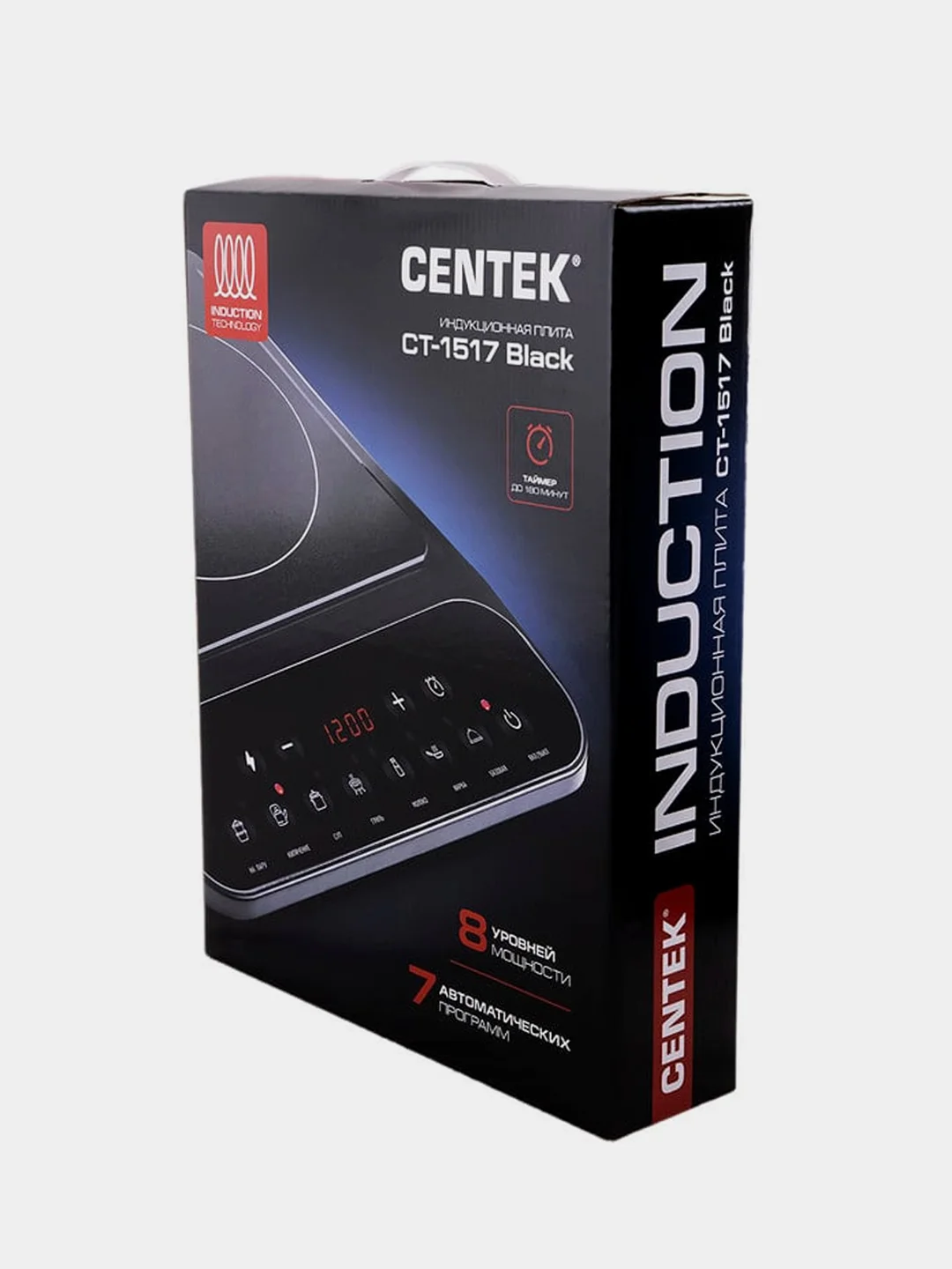 Плитка индукционная Centek CT-1517, 2000 Вт, 8 режимов мощности, 7 программ, таймер