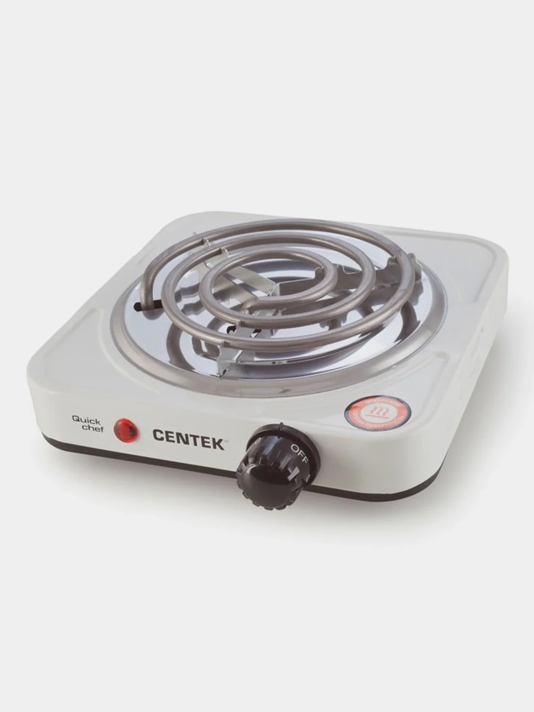 Плитка электрическая Centek CT-1508, 1 конфорка, ТЭН 140 мм, 1000Вт, индикатор работы