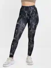 Черный лосины женские, спортивные, утягивающие, с высокой талией