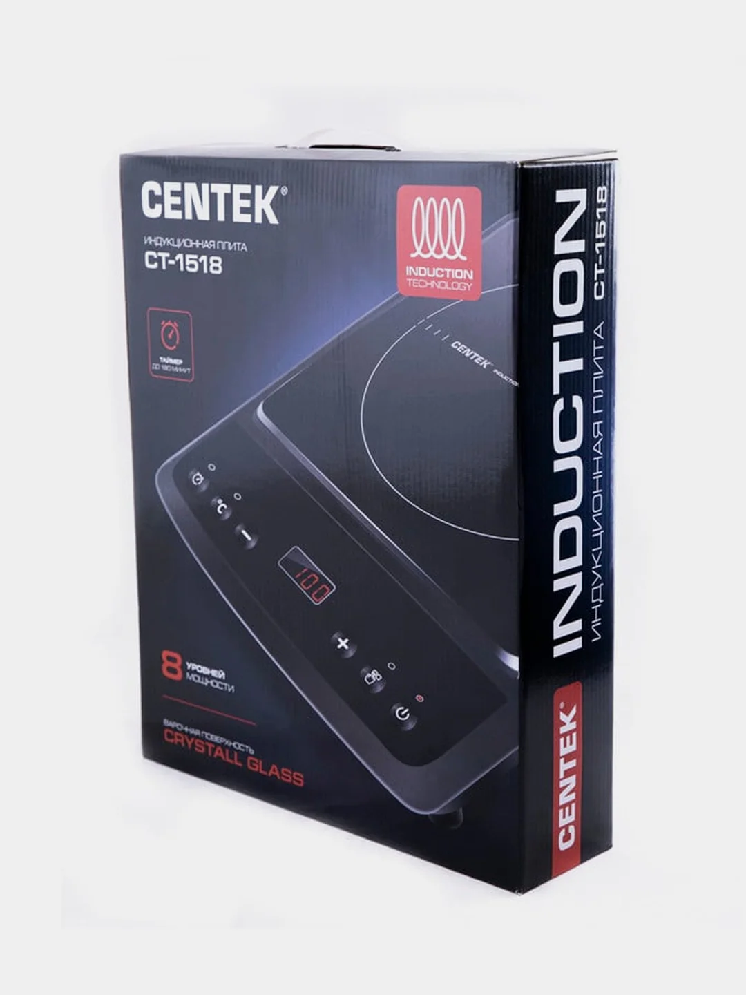 Плитка индукционная Centek CT-1518, 2000 Вт, 8 настроек мощности, LED-дисплей, таймер