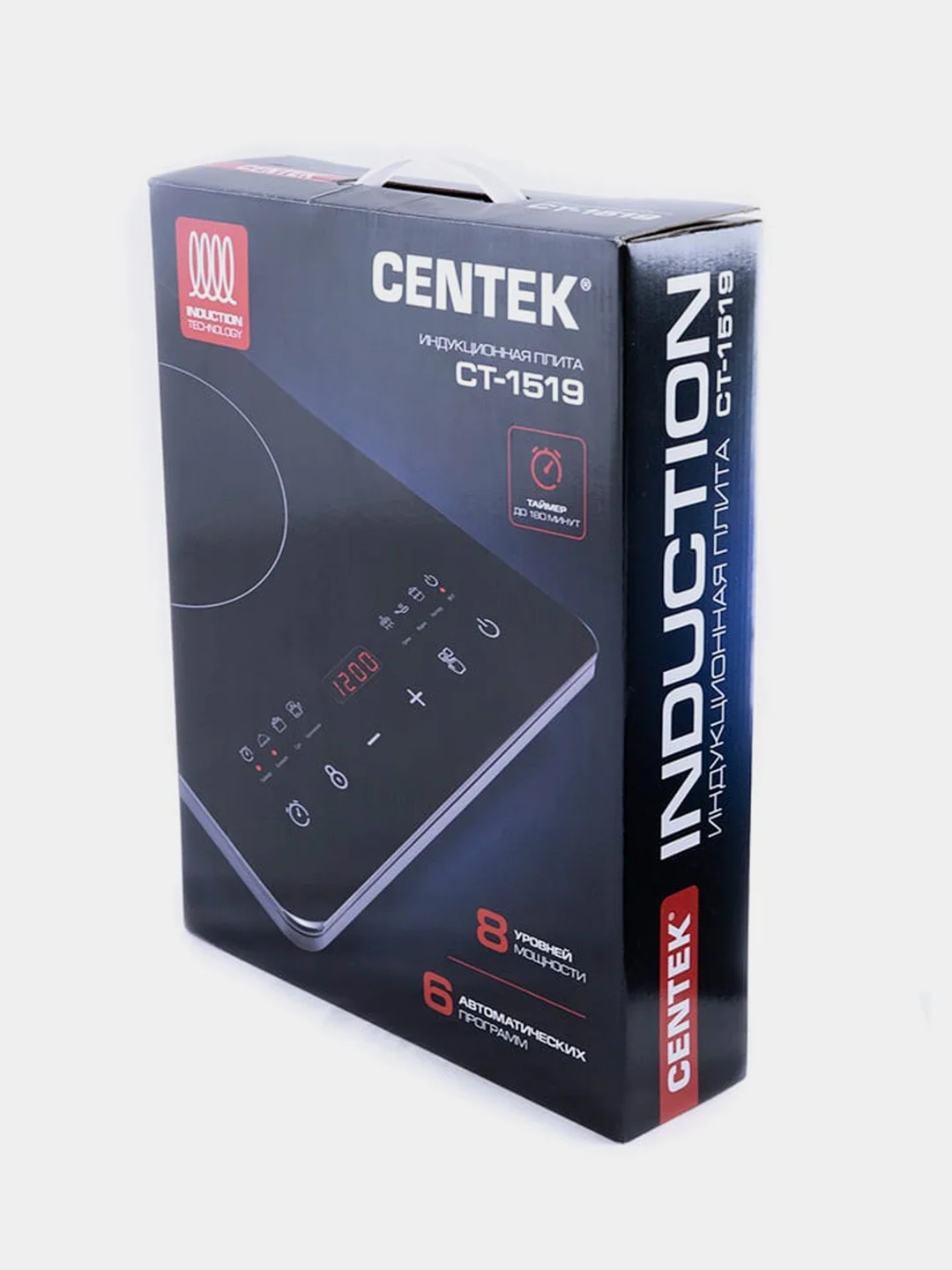 Плитка индукционная Centek CT-1519, 2000 Вт, 6 программ, LED-дисплей таймер