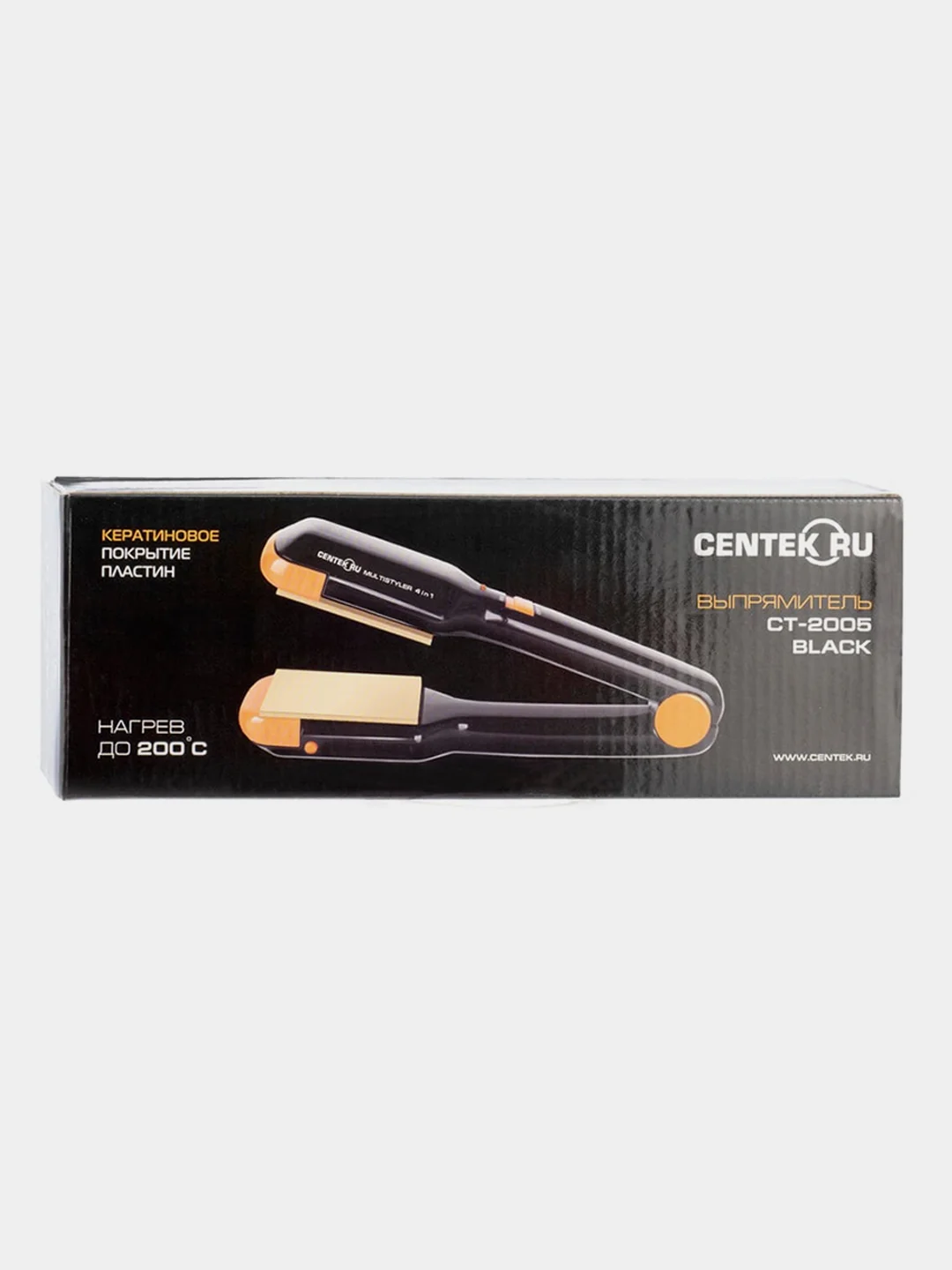 Выпрямитель Centek CT-2005 Black, 35 Вт, гофре, 4 насадки, LED индикатор, широкие пластины