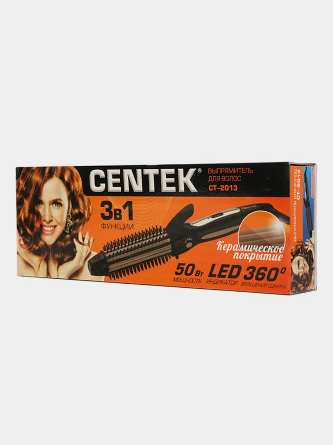 Выпрямитель Centek CT-2013, 50 Вт, 3в1, волнистые/прямые/гофре, керамическое покрытие, LED