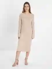Бежевый платье