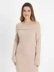Бежевый платье