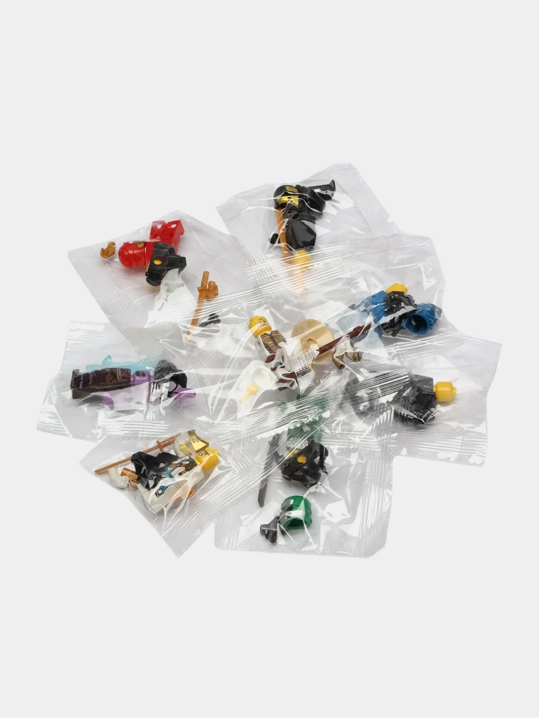 Набор минифигурок Нинзяго, человечки из мультфильма NinjaGo с оружием 8шт