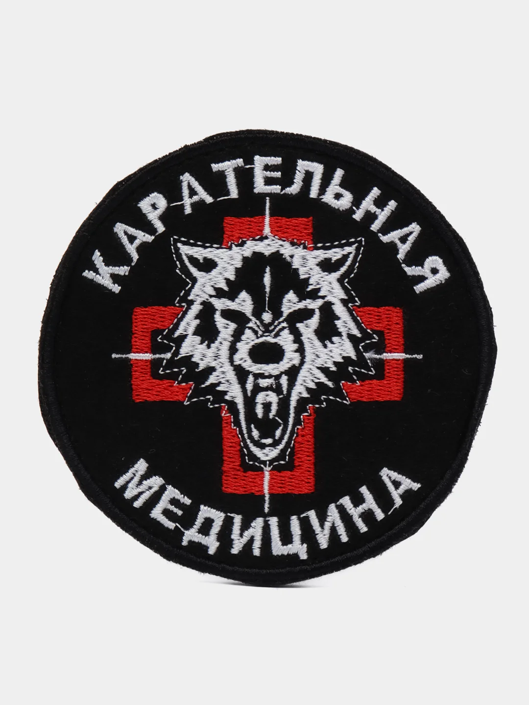 Серый шеврон нашивка на одежду "Медик", на липучке