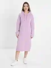 Лавандовый платье-худи женское, с капюшоном, на флисе