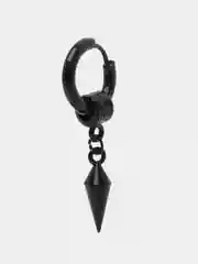 Серьга кольцо конго 11 мм, черная, с подвесом, 1 шт