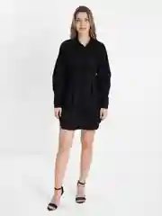 Черный платье-рубашка женское