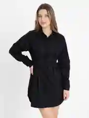Черный платье-рубашка женское