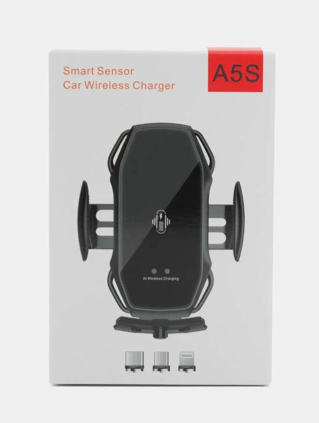 Черный автомобильный держатель телефона A5S, с беспроводной зарядкой и сенсорным датчиком