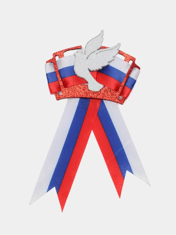 Брошь "Голубь мира"на 9 мая и день России, георгиевская лента