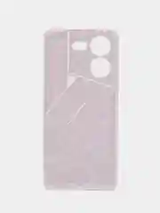 Пурпурный силиконовый чехол на Tecno Pova 5 / Текно Пова 5 прозрачный, с рисунком, защита камеры
