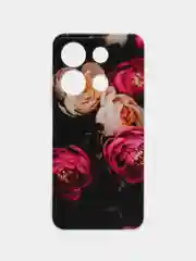 Кораллово-розовый силиконовый чехол на Infinix Note 30i / Инфиникс Нот 30i прозрачный, с рисунком