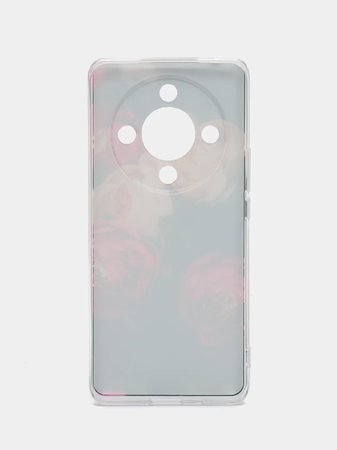Кораллово-розовый силиконовый чехол на Honor X9B / Хонор X9B прозрачный, с рисунком, защита камеры
