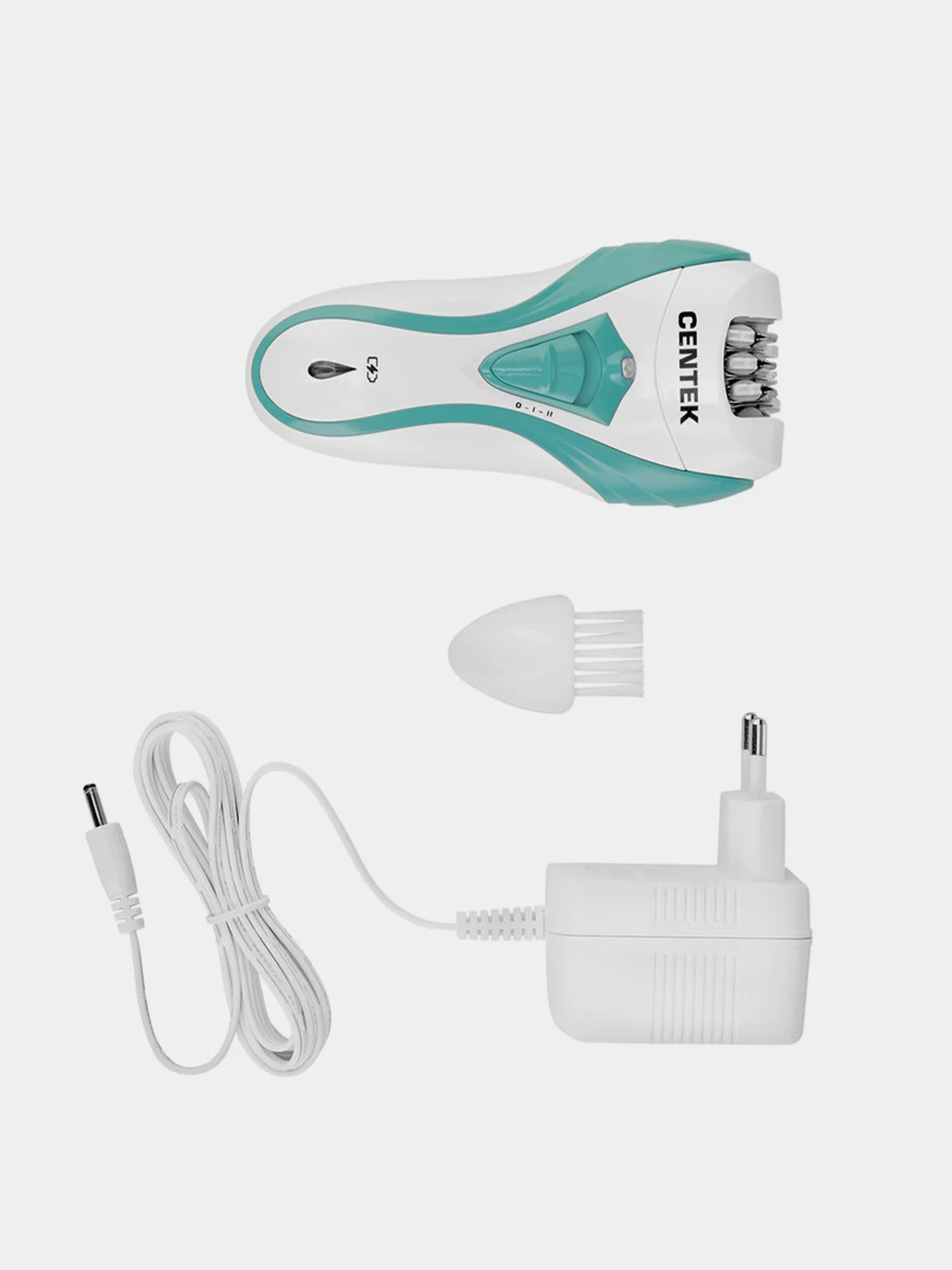 Эпилятор Centek CT-2191, сине-белый, 10 Вт, 2 насадки, 2 скорости, до 30 мин, LED