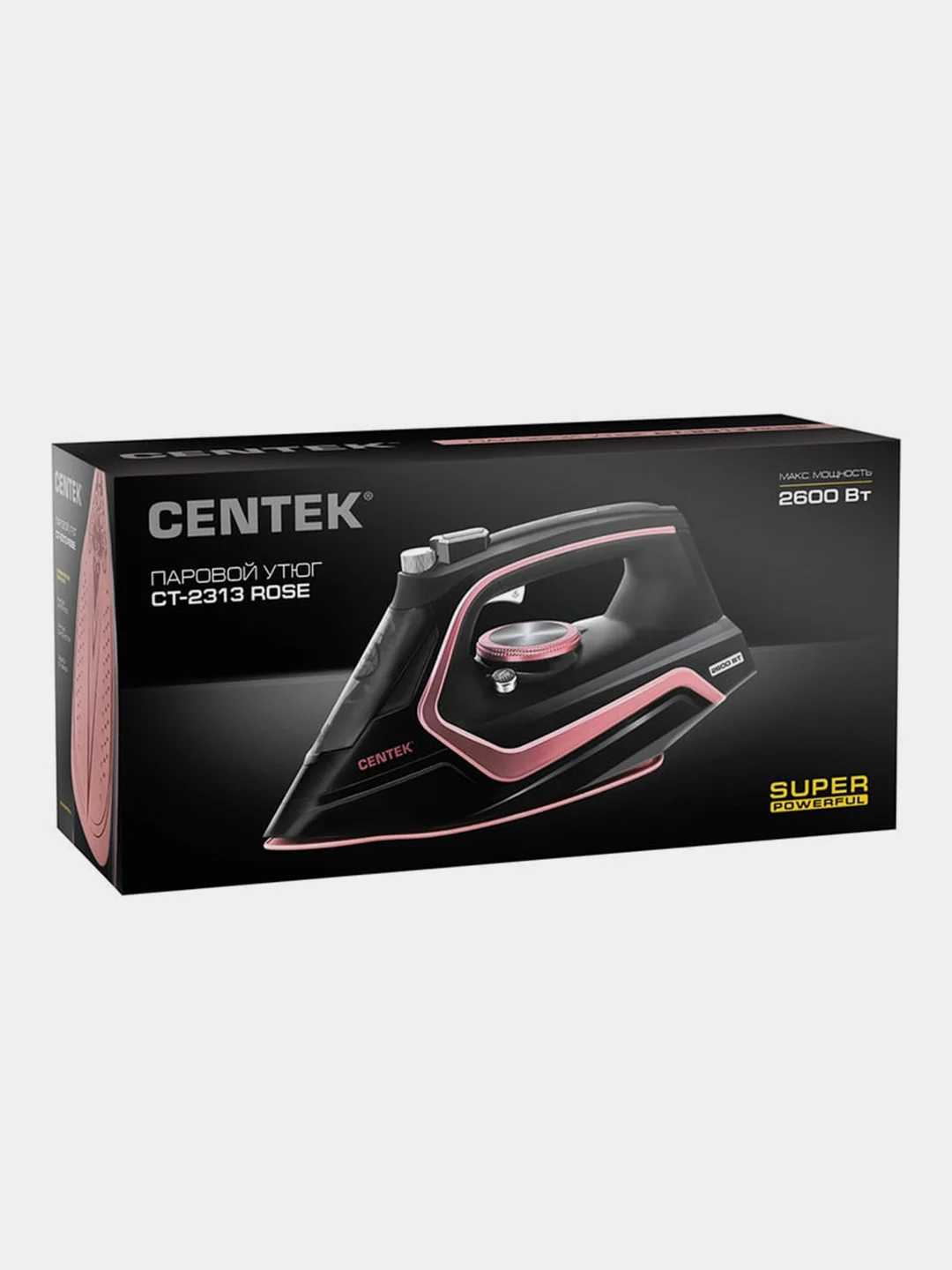 Утюг Centek CT-2313, 2600 Вт, керамическая подошва, 350 мл, паровой удар, самоочистка