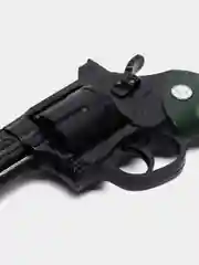 Зеленый пистолет с пульками детский, револьвер игрушечный с гильзами