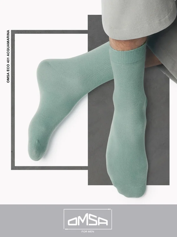 Разноцветный носки мужские OMSA ECO 401 Colors высокие длинные из хлопка набор 5 пар