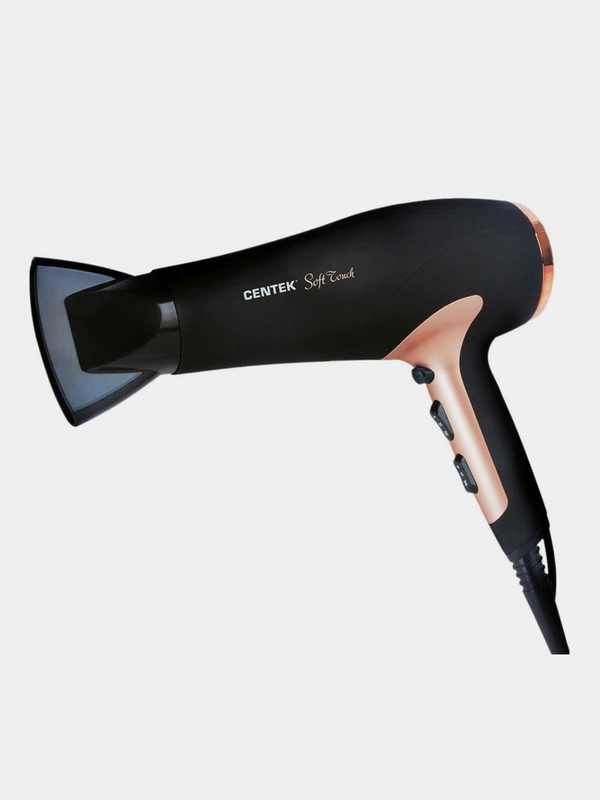 Фен Centek CT-2241, розовое золото/черный, 1900Вт, 2 скорости, 3 режима, холодный обдув