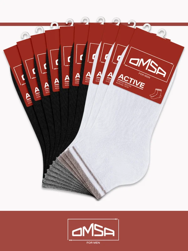 Носки мужские OMSA ACTIVE 105 короткие летние из хлопка набор 10 пар