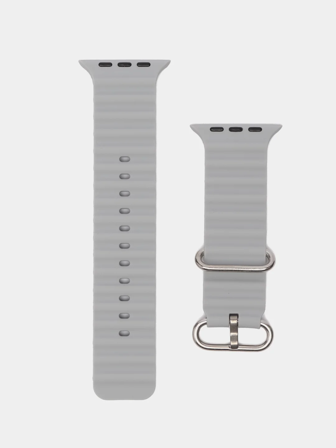 Серебряный ремешок силиконовый для смарт-часов Apple Watch X8 Ultra, X8 Pro, Dt No 1, 42-44-45-49мм
