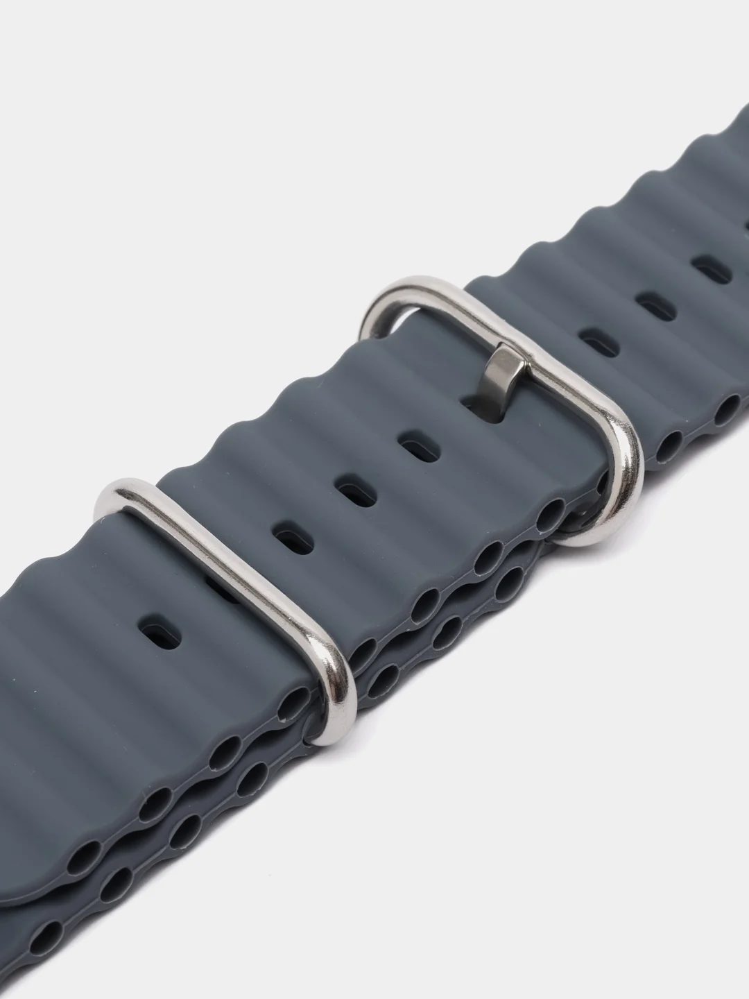 Угольный ремешок силиконовый для смарт-часов Apple Watch X8 Ultra, X8 Pro, Dt No 1, 42-44-45-49мм