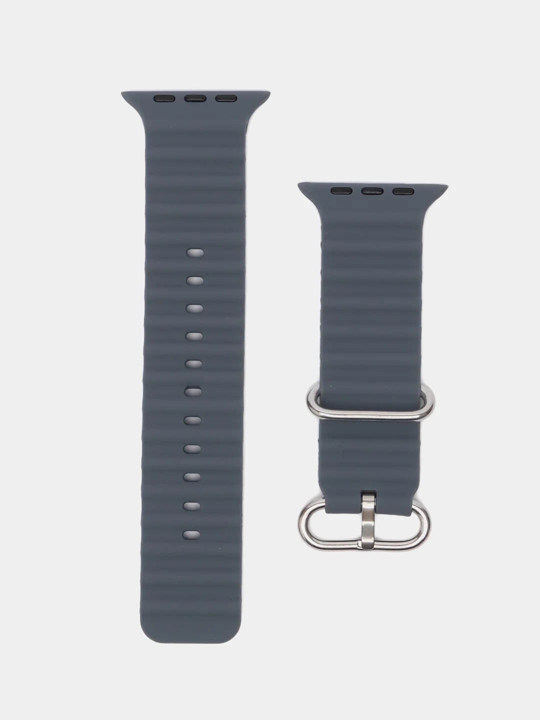 Угольный ремешок силиконовый для смарт-часов Apple Watch X8 Ultra, X8 Pro, Dt No 1, 42-44-45-49мм