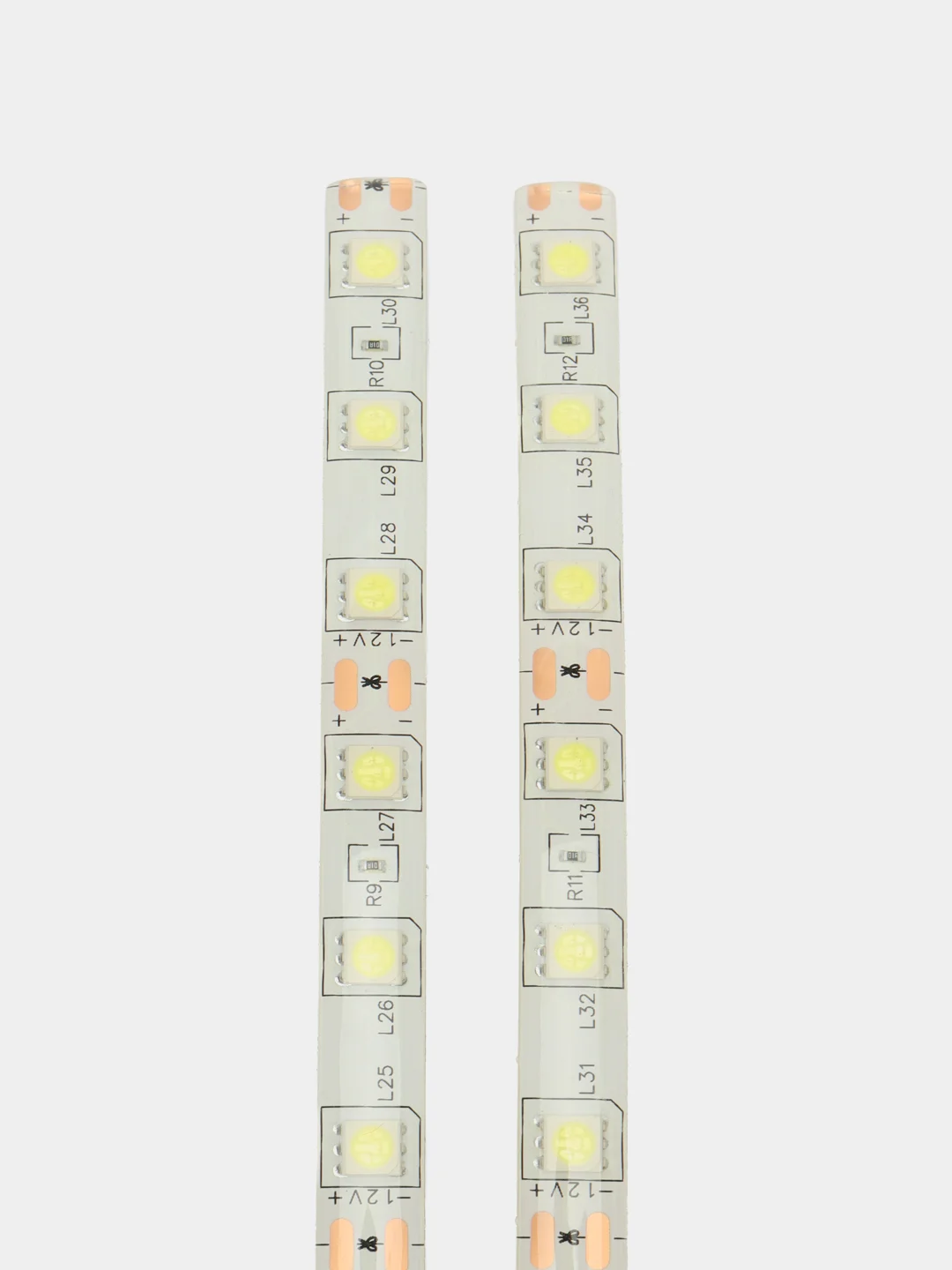 Ленты светодиодные 12В, 30 см., 18 LED, SMD 5050, белый свет, комплект 2 шт