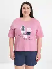 Розовый комплект домашний с шортами, для женщин