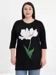 Белый туника женская удлиненная, большие размеры 52-60