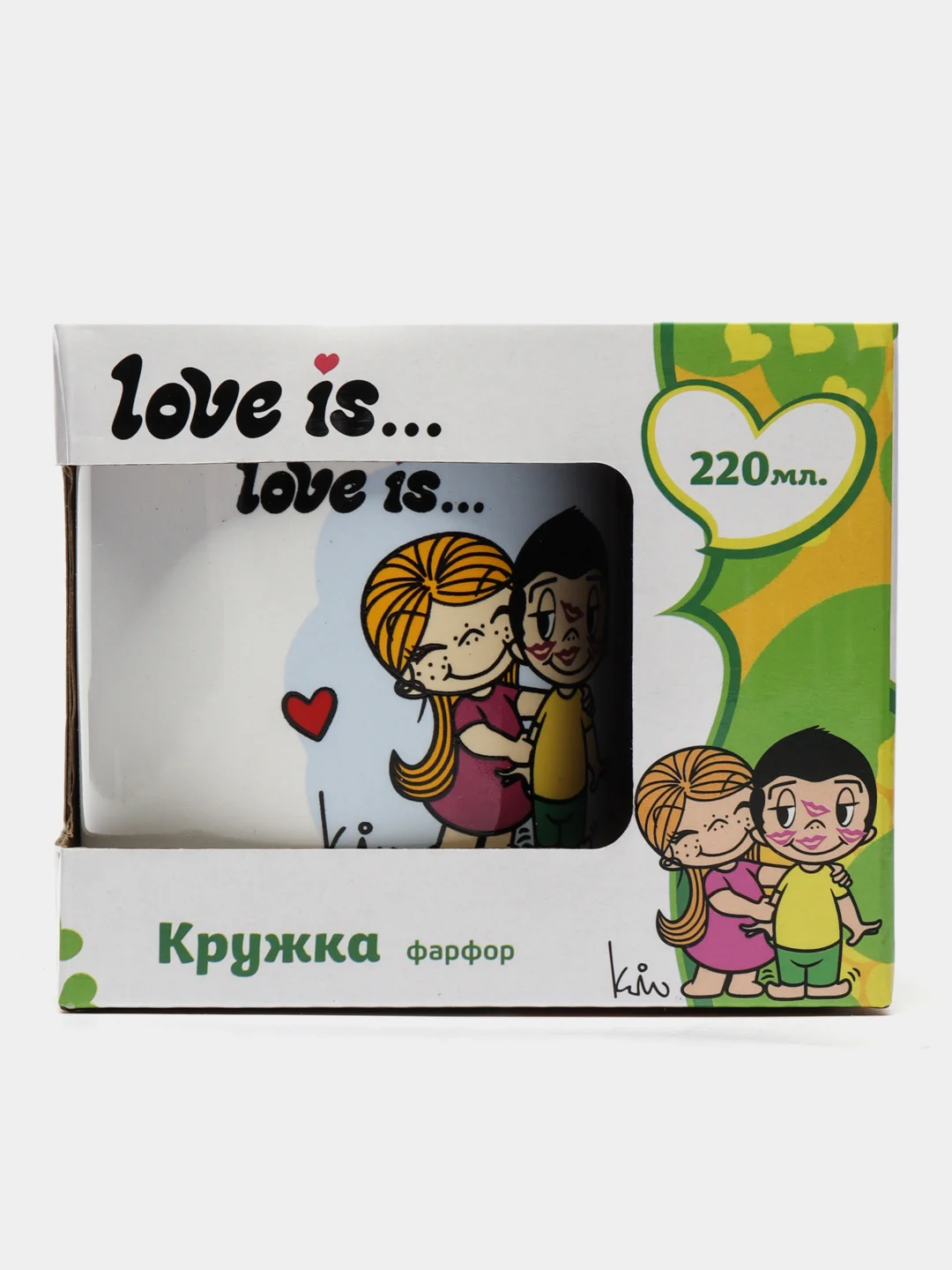 Кружка в подарочной упаковке "Love is...", 220 мл, фарфор
