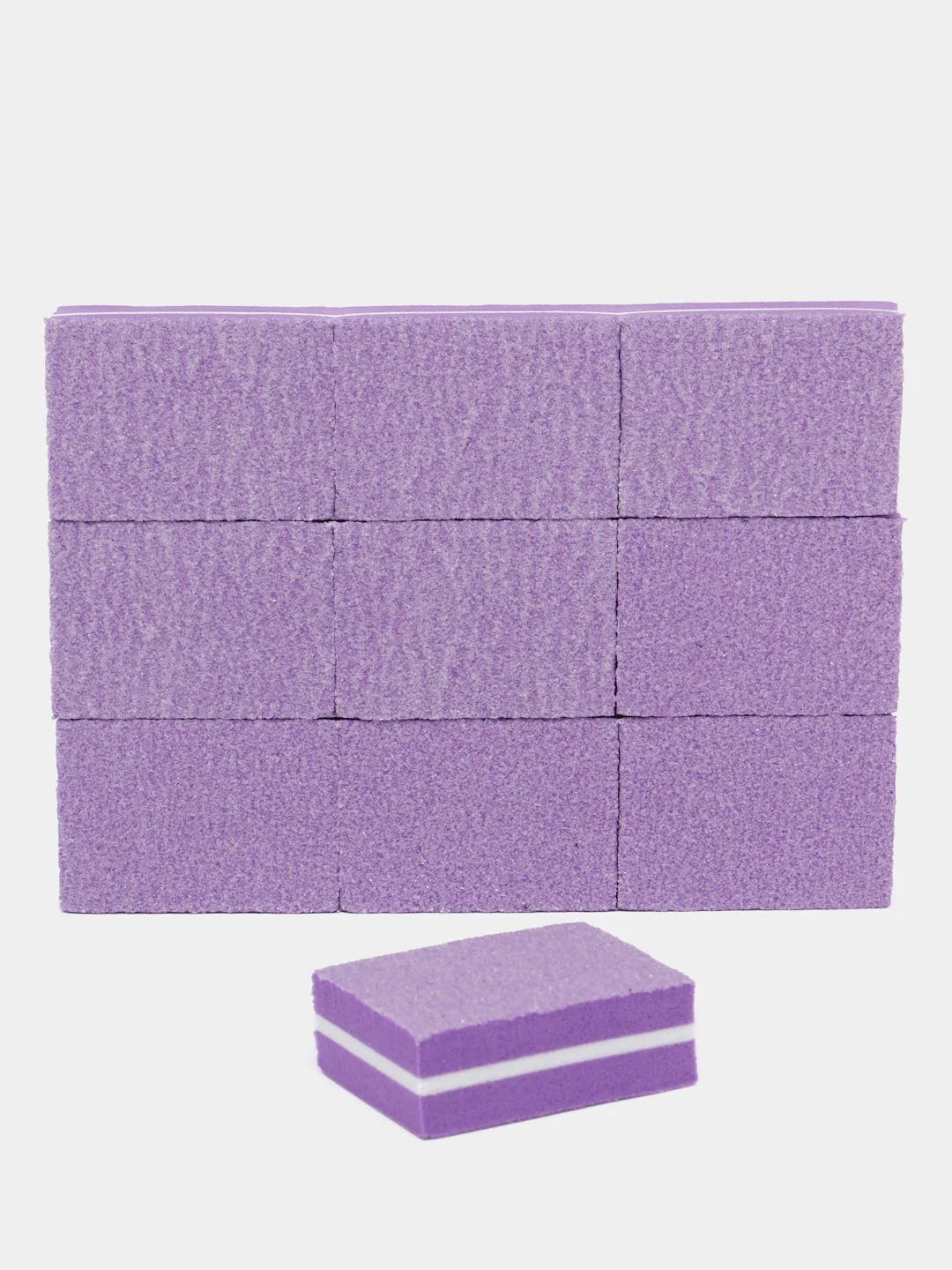 Фиолетовый баф мини для ногтей, маникюра, 100/180, 10 шт