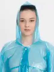 Синий дождевик п/э на кнопках