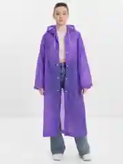Фиолетовый дождевик с капюшоном, многоразовый UNISEX цвет белый,черный