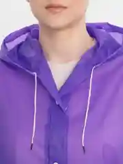 Фиолетовый дождевик с капюшоном, многоразовый UNISEX цвет белый,черный