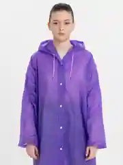 Фиолетовый дождевик с капюшоном, многоразовый UNISEX цвет белый,черный